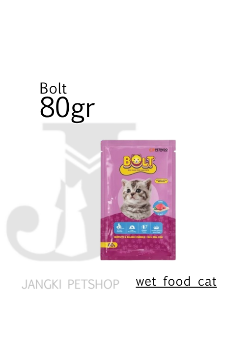 Bolt Pouch Mother & Kitten Tuna Jelly 80 gr - Makanan Pouch Kucing 80 gr