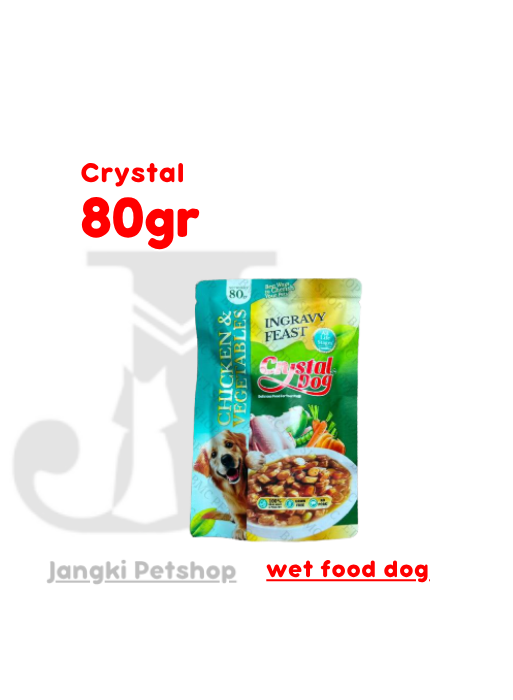 Crystal Dog Pouch Chicken with Vegetable 80 gr - Makanan Pouch Anjing 80 gr