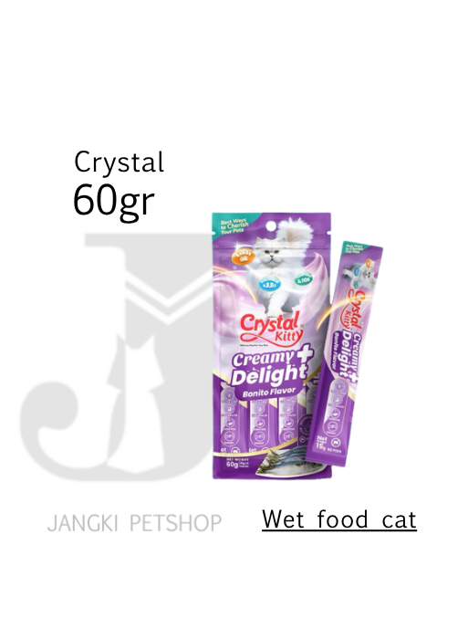 Crystal Kitty Creamy Delight Bonito 60 gr - Snack Kucing 60 gr