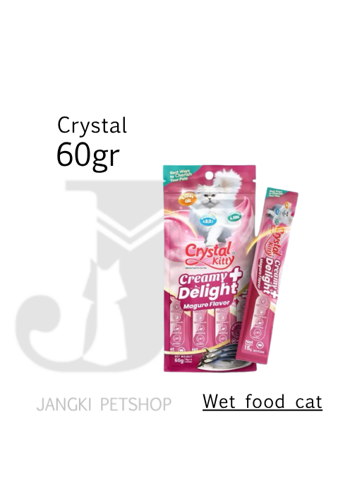 Crystal Kitty Creamy Delight Maguro 60 gr - Snack Kucing 60 gr