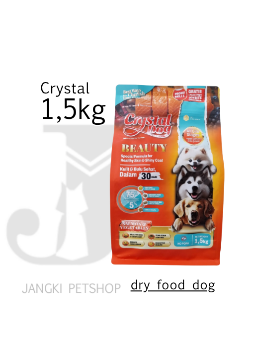 Crystal Dog Salmon 1,5 kg - Makanan Kering Anjing 1,5 kg