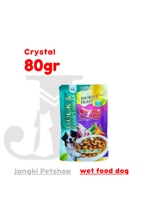 Crystal Dog Pouch Duck with Vegetable 80 gr - Makanan Pouch Anjing 80 gr
