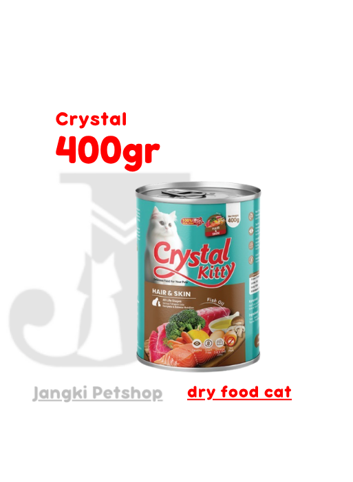 Crystal Kitty Hair & Skin 400 gr kl - Makanan Kaleng Kucing 400 gr