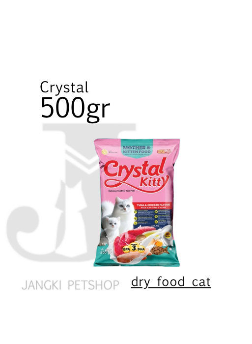 Crystal Kitty Mother & Kitten Tuna 500 gr - Makanan Kering Kucing 500 gr