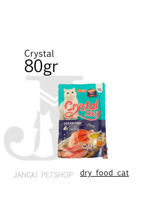 Crystal Kitty Pouch Ocean Fish 80gr - Makanan Pouch Kucing 80gr