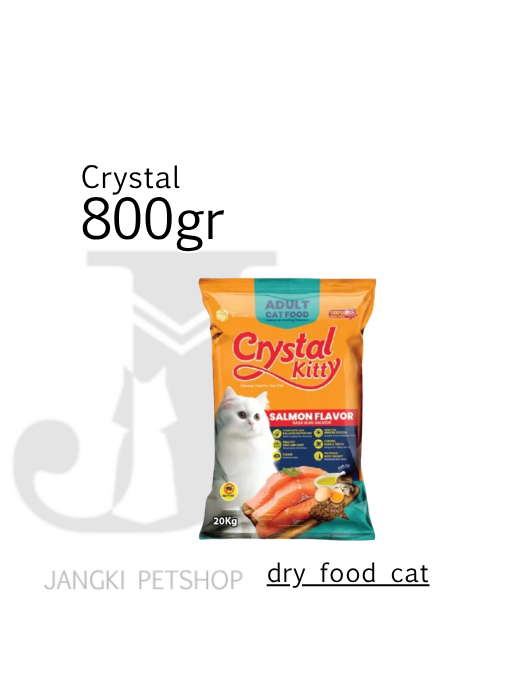 Crystal Kitty Adult Salmon 800 gr - Makanan Kering Kucing 800 gr