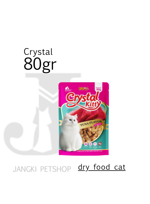 Crystal Kitty Pouch Tuna Flavour In Gravy 80gr - Makanan Pouch Kucing 80gr