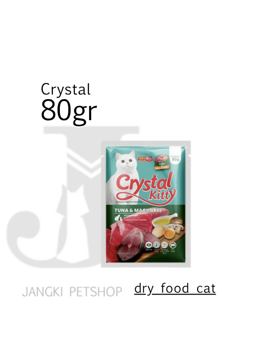 Crystal Kitty Pouch Tuna & Mackarel 80gr - Makanan Pouch Kucing 80gr