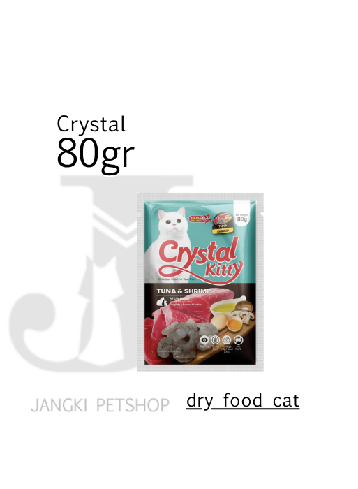 Crystal Kitty Pouch Tuna & Shrimp 80gr - Makanan Pouch Kucing 80gr