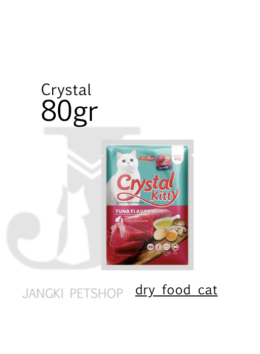 Crystal Kitty Pouch Tuna 80gr - Makanan Pouch Kucing 80gr