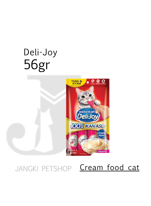 Deli-Joy Creamy Tuna & Chicken 56 gr - Snack Kucing 56 gr