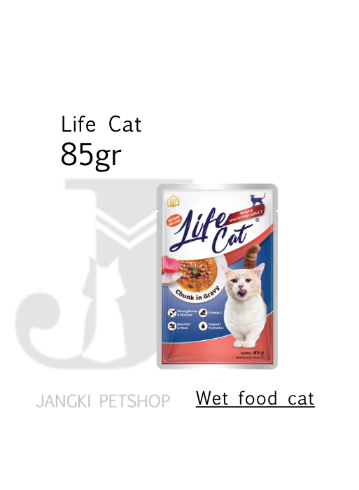 Life Cat Pouch CIG Adult Tuna & White Fish 85 gr - Makanan Pouch Kucing 85 gr