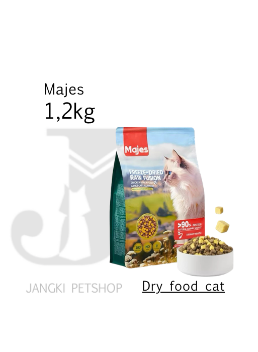 MAJES Cat Freeze Dried - Raw Fusion - Adult - Urinary Health 1,2 kg - Makanan Freeze Dried Kucing 1,2 kg