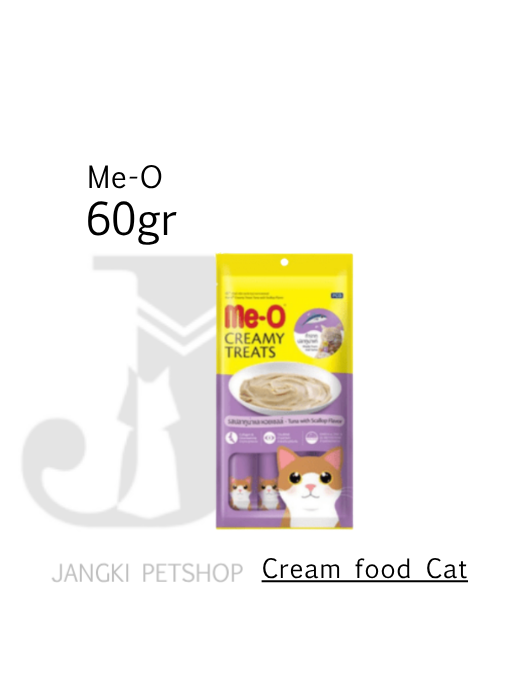 Me-o Creamy Tuna Scallop 60 gr - Snack Kucing 60 gr