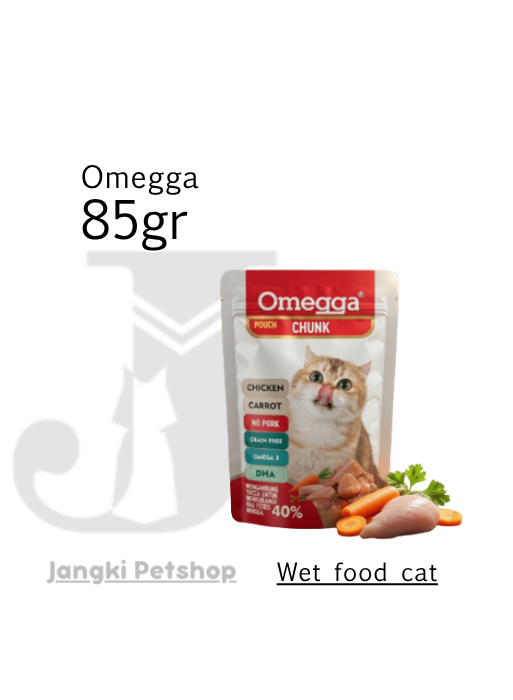 Omegga Cat Pouch Chunk Chicken Carrot 85 gr - Makanan Pouch Kucing 85 gr
