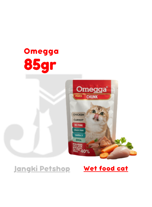 Omegga Cat Pouch Chunk Chicken Carrot 85 gr - Makanan Pouch Kucing 85 gr