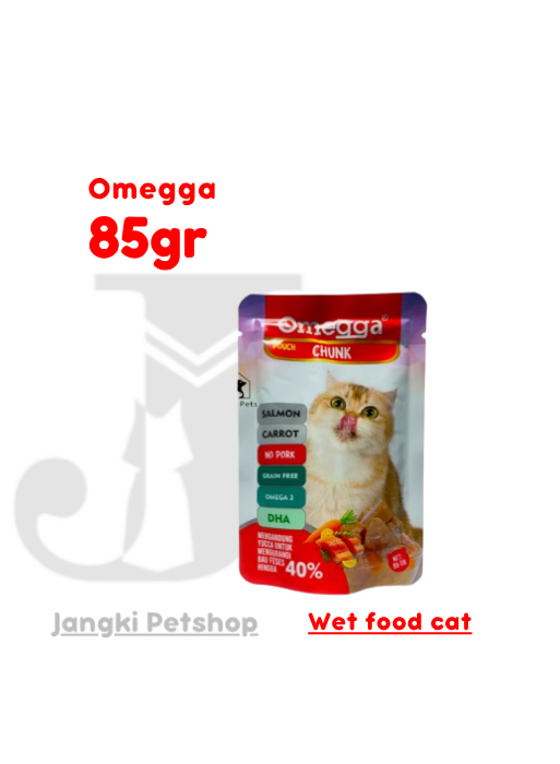 Omegga Cat Pouch Chunk Salmon Carrot 85 gr - Makanan Pouch Kucing 85 gr