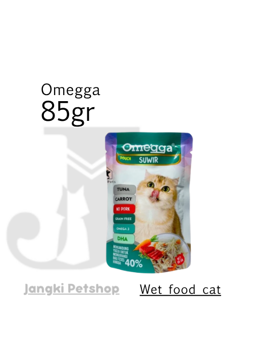 Omegga Cat Pouch Suwir Tuna Carrot 85 gr - Makanan Pouch Kucing 85 gr