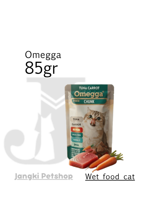 Omegga Cat Pouch Chunk Tuna Carrot 85 gr - Makanan Pouch Kucing 85 gr