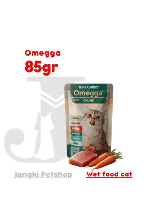 Omegga Cat Pouch Chunk Tuna Carrot 85 gr - Makanan Pouch Kucing 85 gr