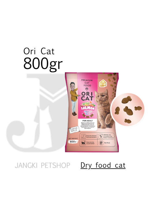 Ori Cat Adult Salmon 800 gr (Ikan) - Makanan Kering Kucing 800 gr