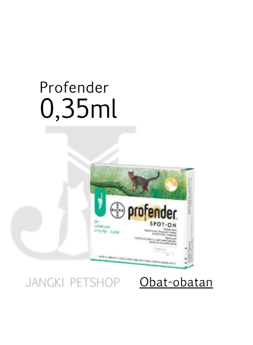 Profender Cat Hijau 0.35 ml - Obat Hewan Kucing 0.35 ml Per 1 Pcs