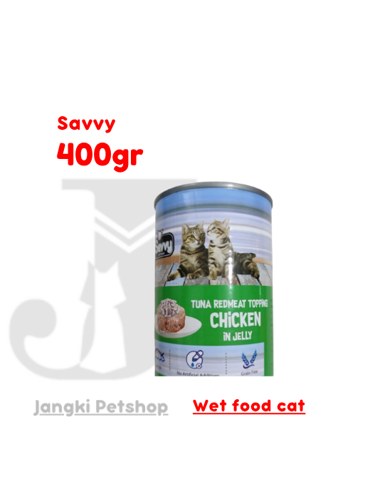 Savvy Tuna & Chicken In Jelly 400 gr kl - Makanan Kaleng Kucing 400 gr