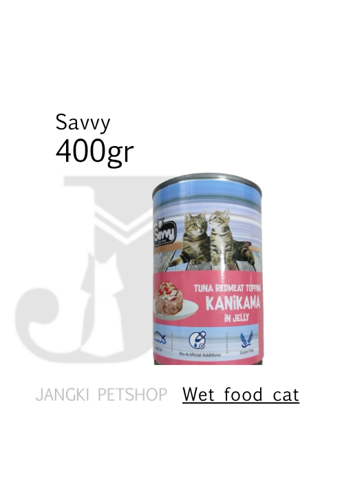 Savvy Tuna & Kanikama In Jelly 400 gr kl - Makanan Kaleng Kucing 400 gr