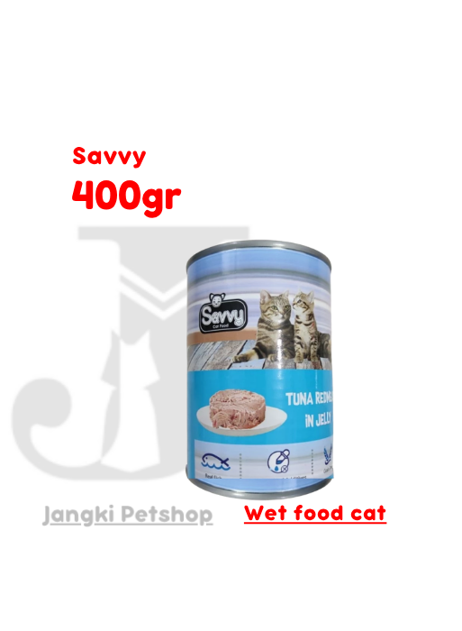 Savvy Tuna In Jelly 400 gr kl - Makanan Kaleng Kucing 400 gr