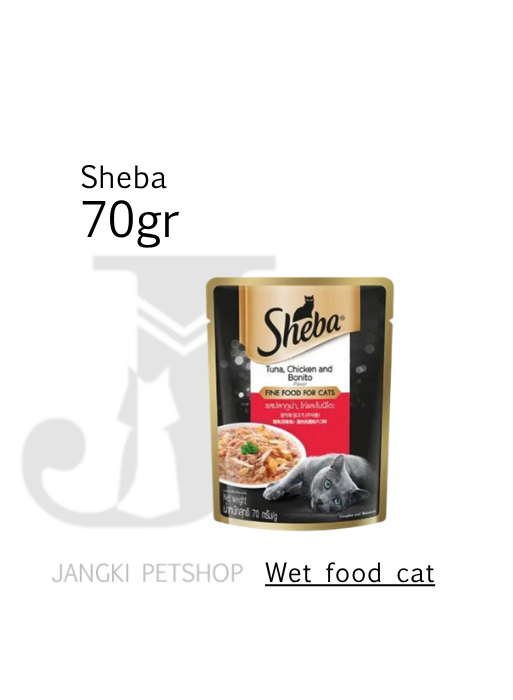 Sheba Pouch Tuna Chicken & Bonito 70 gr - Makanan Pouch Kucing 70 gr
