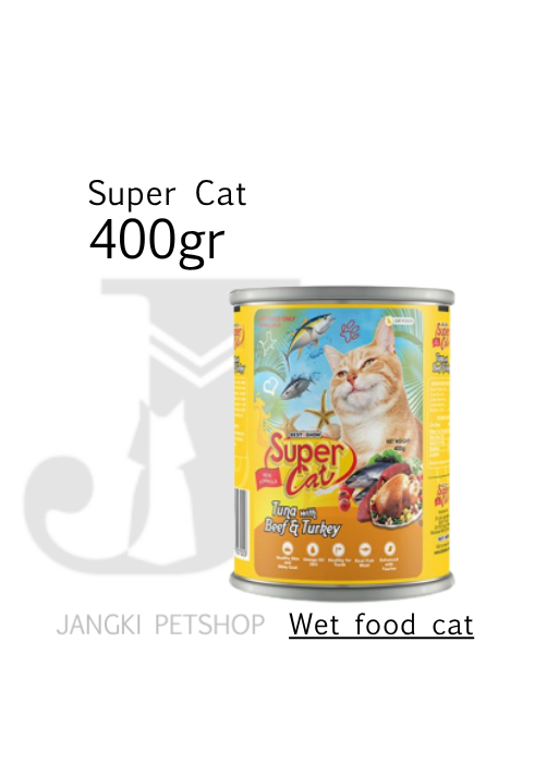 Super Cat Beef Turkey 400gr - Makanan Kering Kucing 400gr