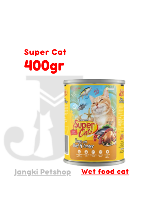 Super Cat Beef Turkey 400gr - Makanan Kering Kucing 400gr