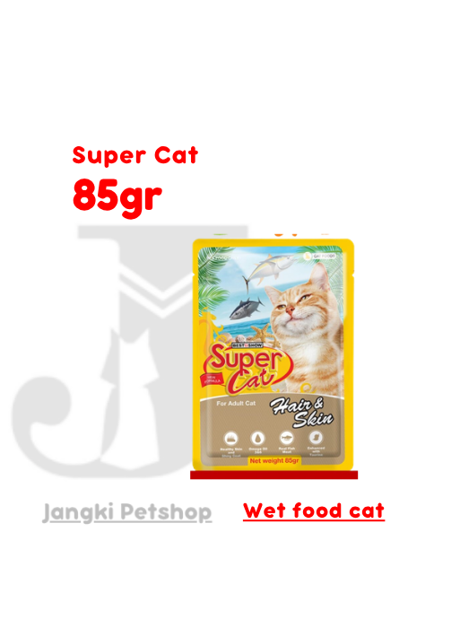 Super Cat Pouch Adult Hair & Skin 85 gr - Makanan Pouch Kucing 85 gr