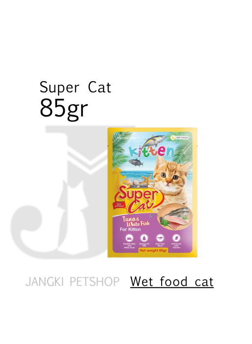 Super Cat Pouch Kitten Tuna Whitefish 85 gr - Makanan Pouch Kucing 85 gr