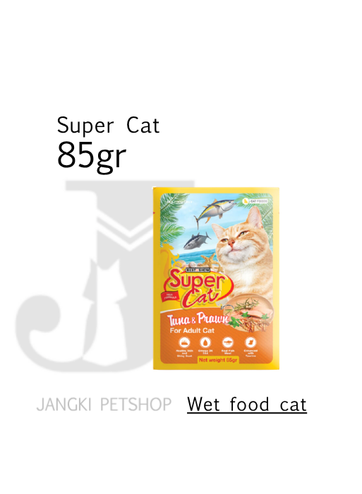 Super Cat Pouch Adult Tuna Prawn 85 gr - Makanan Pouch Kucing 85 gr