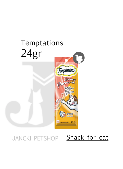 Temptation Creamy Purrr-ee Salmon & Cheese 24 gr - Snack Kucing 24 gr