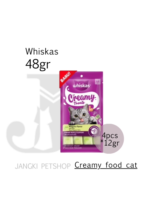 Whiskas Creamy Treats Maguro 48 gr - Snack Kucing 48 gr
