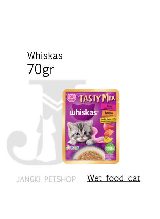 Whiskas Tasty Mix Kitten Tuna Salmon Pumpkin 70 gr - Makanan Kering Kucing 70 gr