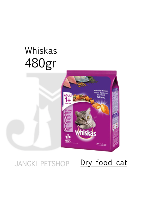 Whiskas Adult Makarel 480 gr - Makanan Kering Kucing 480 gr