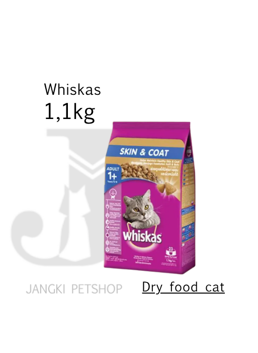 Whiskas Adult Skin & Coat 1,1 kg - Makanan Kering Kucing 1,1 kg