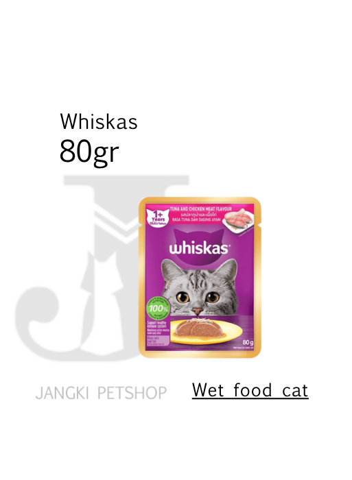 Whiskas Pouch Adult Tuna Chicken Meat 80 gr - Makanan Pouch Kucing 80 gr