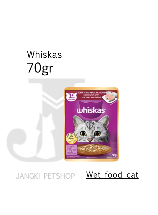 Whiskas Pouch Adult Tuna Makarel 70 gr - Makanan Pouch Kucing 70 gr