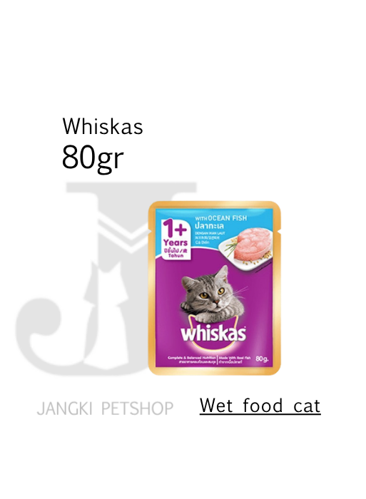 Whiskas Pouch Adult Tuna & Adult O Fish 80 gr (14x2) - Makanan Pouch Kucing 80 gr