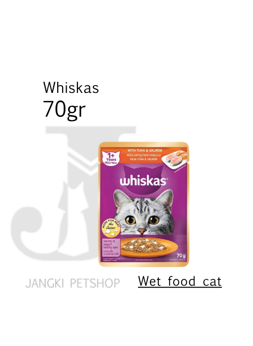 Whiskas Pouch Adult Tuna Salmon 70 gr - Makanan Pouch Kucing 70 gr