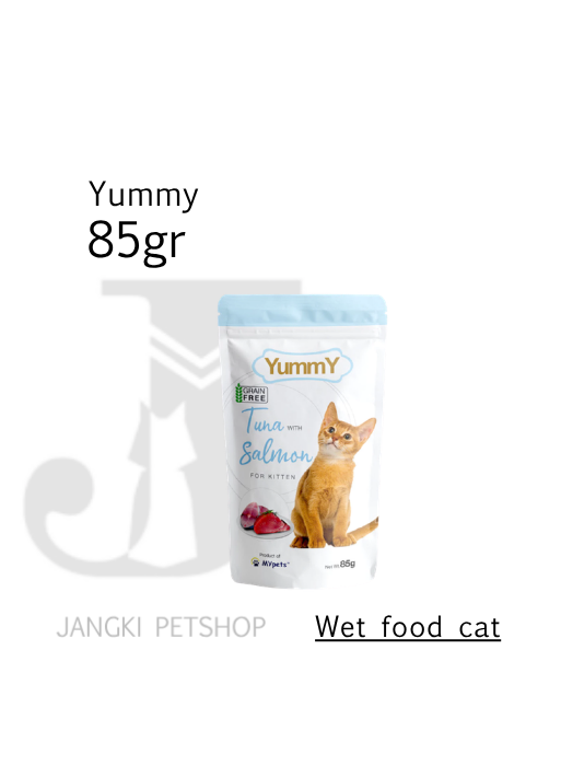 Yummy Pouch Kitten Tuna Salmon 85gr - Makanan Pouch Kucing 85gr
