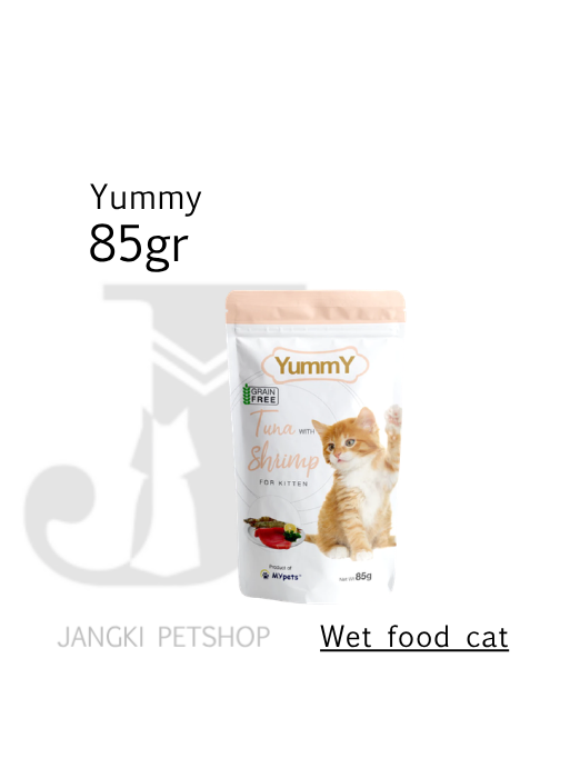 Yummy Pouch Kitten Tuna Shrimp 85gr - Makanan Pouch Kucing 85gr