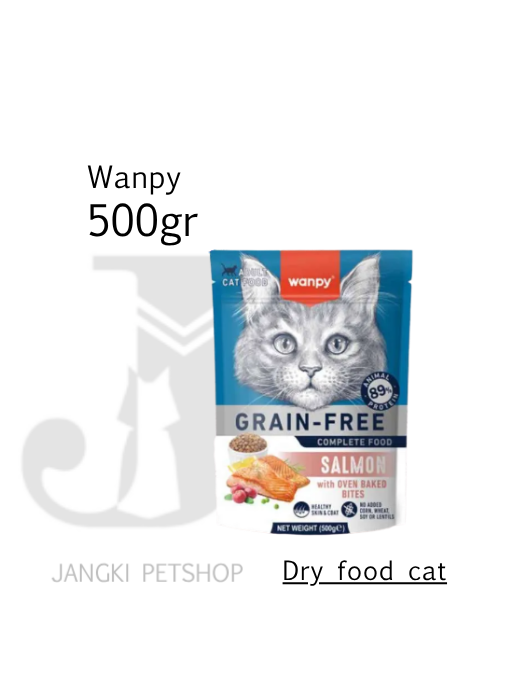 Wanpy Cat Grain Free Adult Salmon 500 gr - Makanan Kucing Dewasa 500 gr