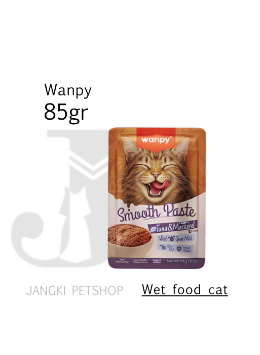 Wanpy Cat Pouch Smooth Paste Tuna & Makarel 85 gr - Makanan Basah Kucing Pouch 85 gr
