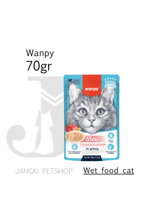 Wanpy Cat Pouch Stew Retort Tuna & Shrimp 70 gr - Makanan Basah Kucing Pouch 70 gr